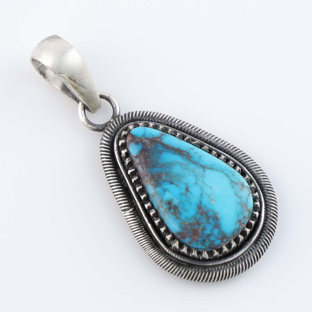 Navajo Bisbee Turquoise Pendant by Steve Arviso
