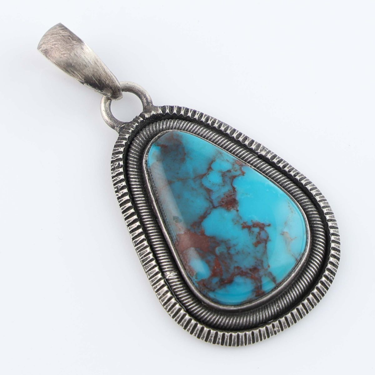 Navajo Bisbee Turquoise Pendant by Steve Arviso