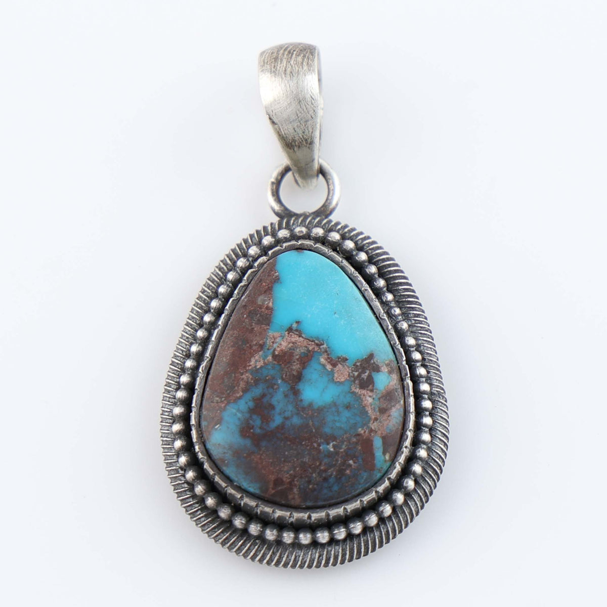 Navajo Bisbee Turquoise Pendant by Steve Arviso