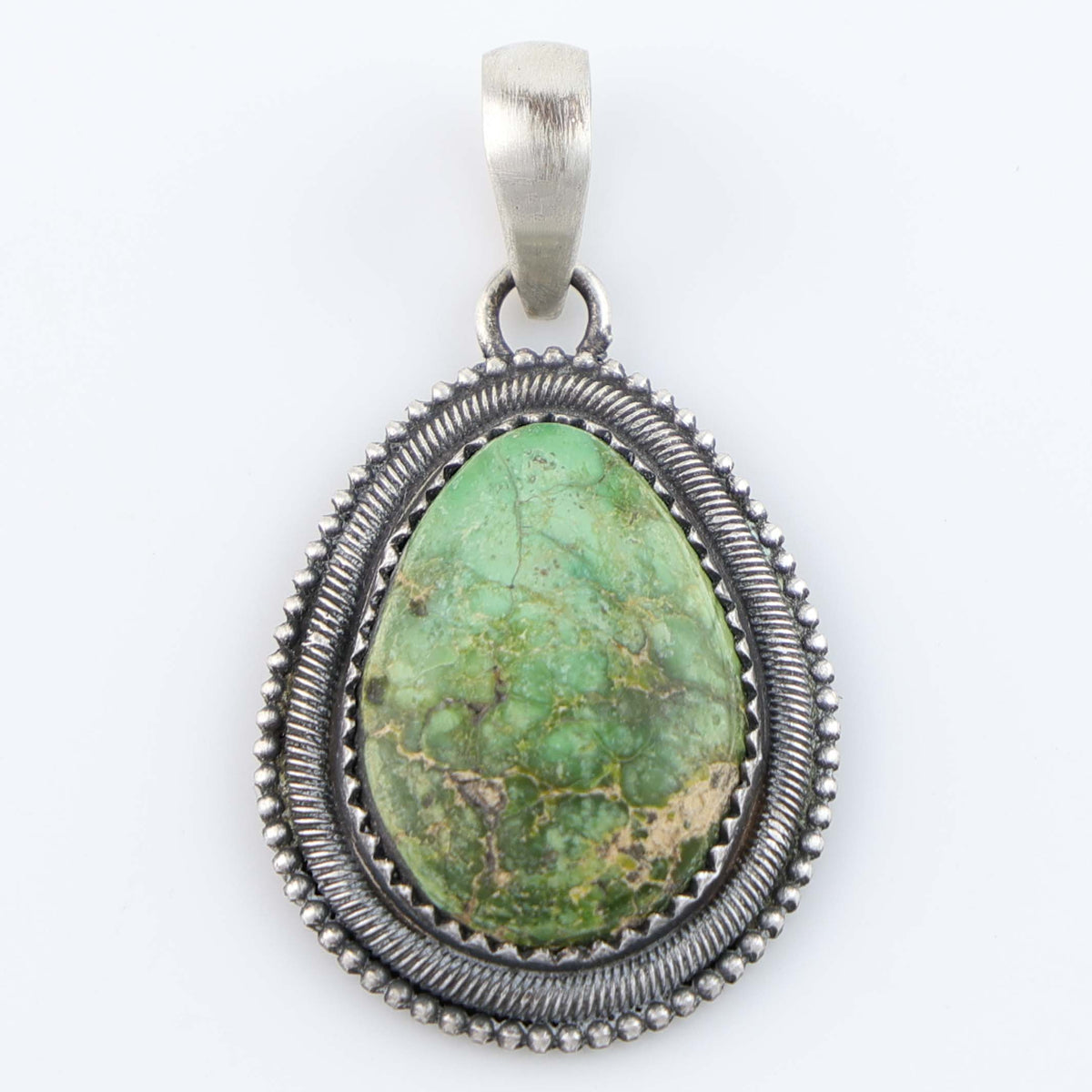 Navajo Emerald Valley Turquoise Pendant by Steve Arviso