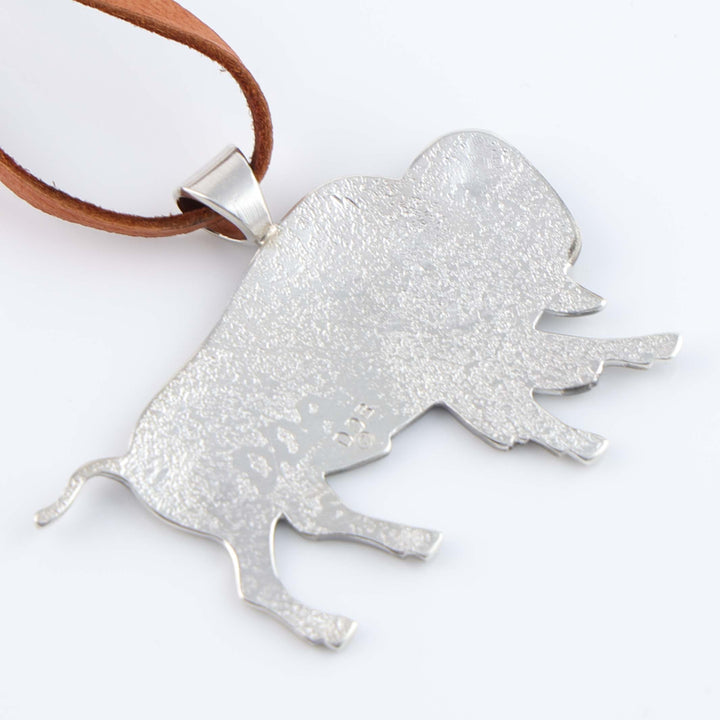 Navajo Buffalo Hunter Pendant on Leather