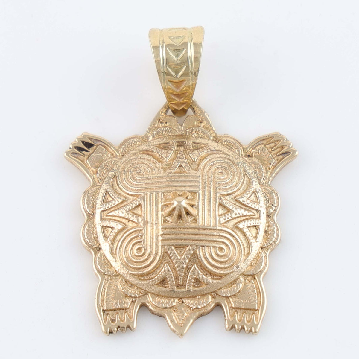 Gold Mother Earth Turtle Pendant by Kenneth Johnson