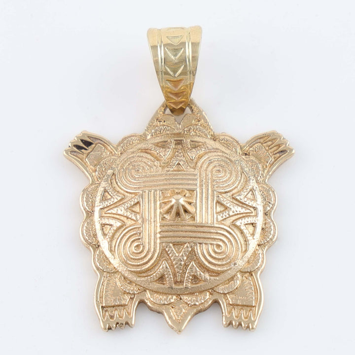 Gold Mother Earth Turtle Pendant