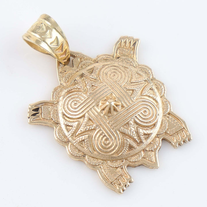 Gold Mother Earth Turtle Pendant
