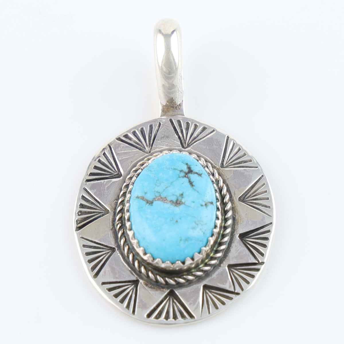 Navajo Kingman Turquoise Pendant by Bryan Tisi