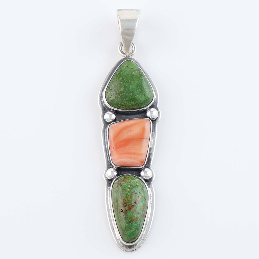Tonopah Turquoise and Angel Coral Pendant