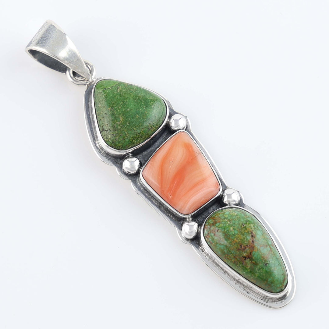 Tonopah Turquoise and Angel Coral Pendant
