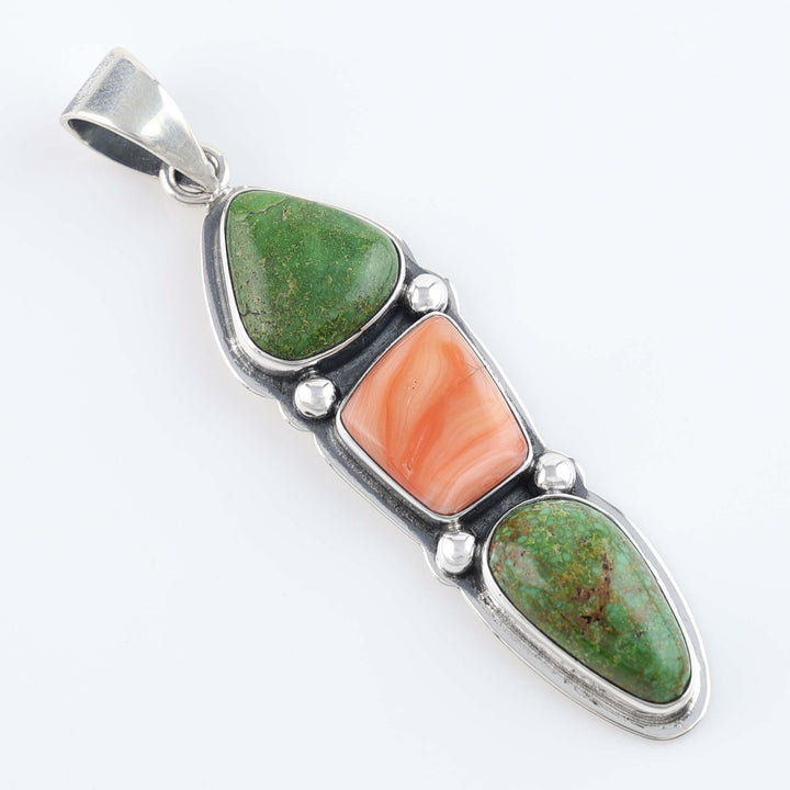 Tonopah Turquoise and Angel Coral Pendant