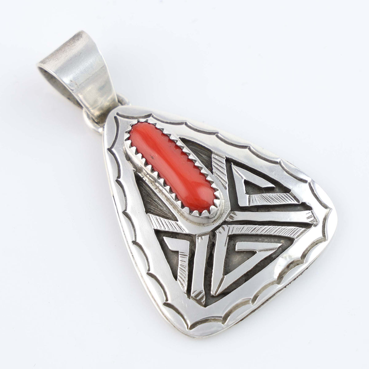 Navajo Coral Pendant by Peter Nelson