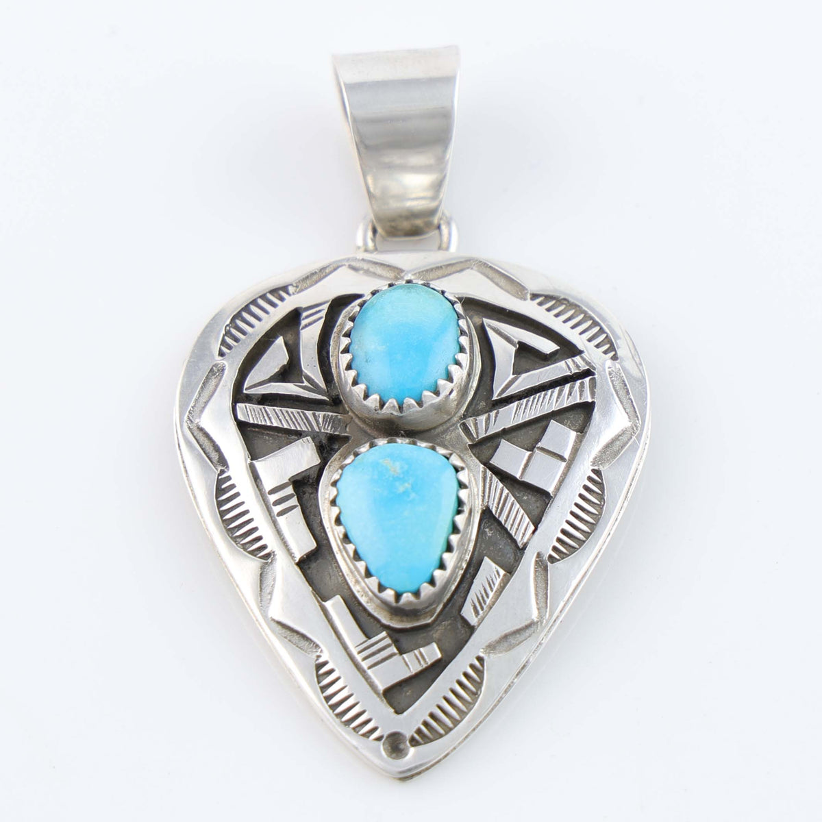Navajo Blue Bird Turquoise Pendant by Peter Nelson