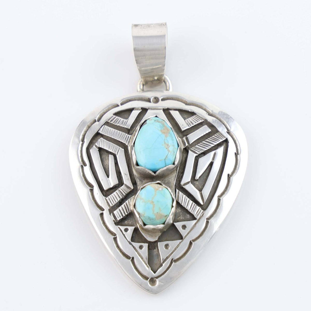 Navajo Blue Bird Turquoise Pendant by Peter Nelson