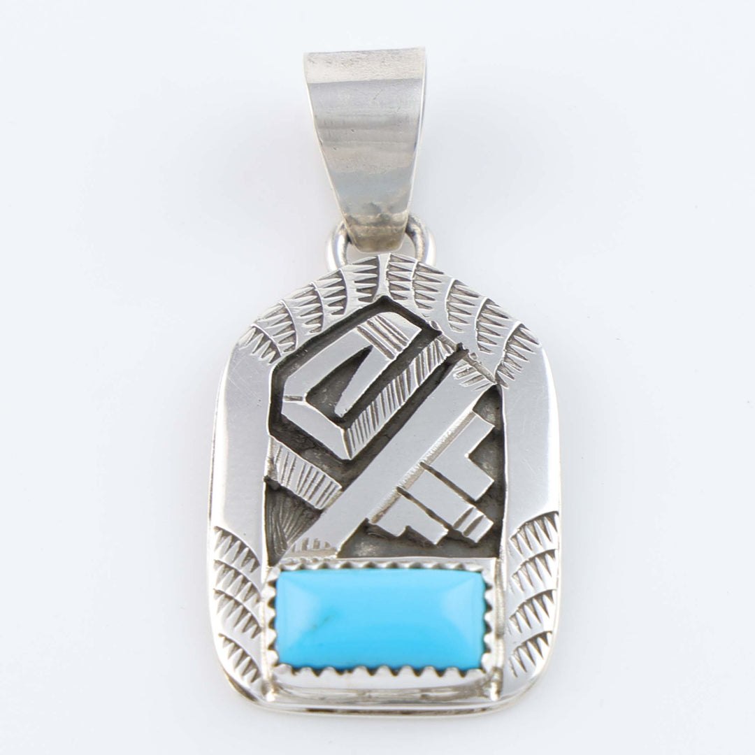 Navajo Sleeping Beauty Turquoise Pendant