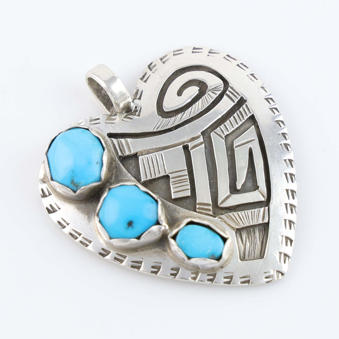 Sleeping Beauty Turquoise Heart Pendant