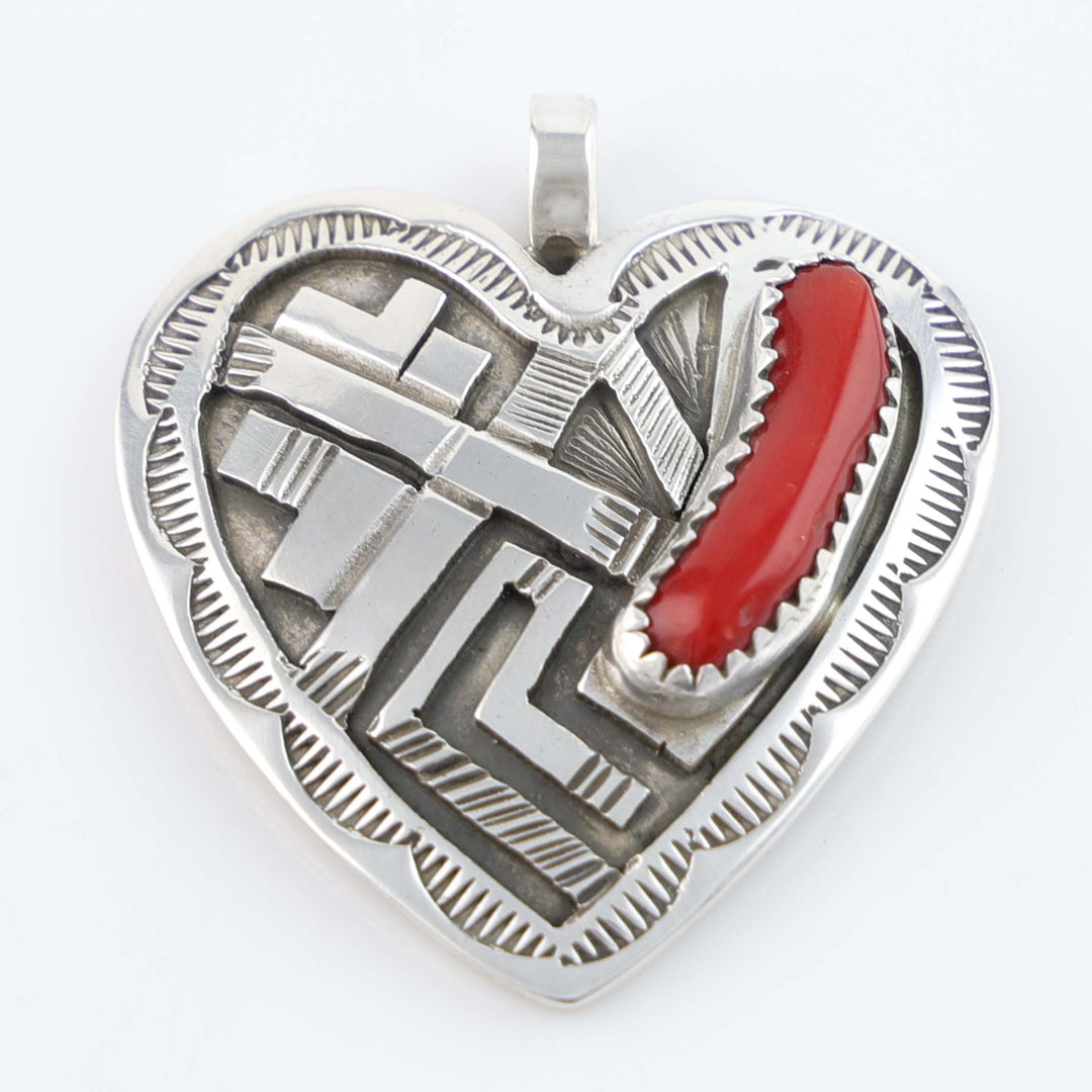 Coral Heart Pendant