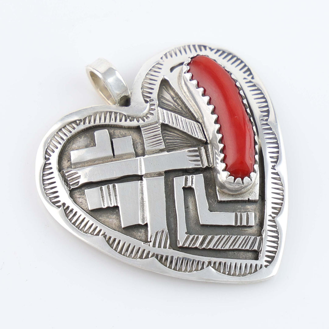 Coral Heart Pendant