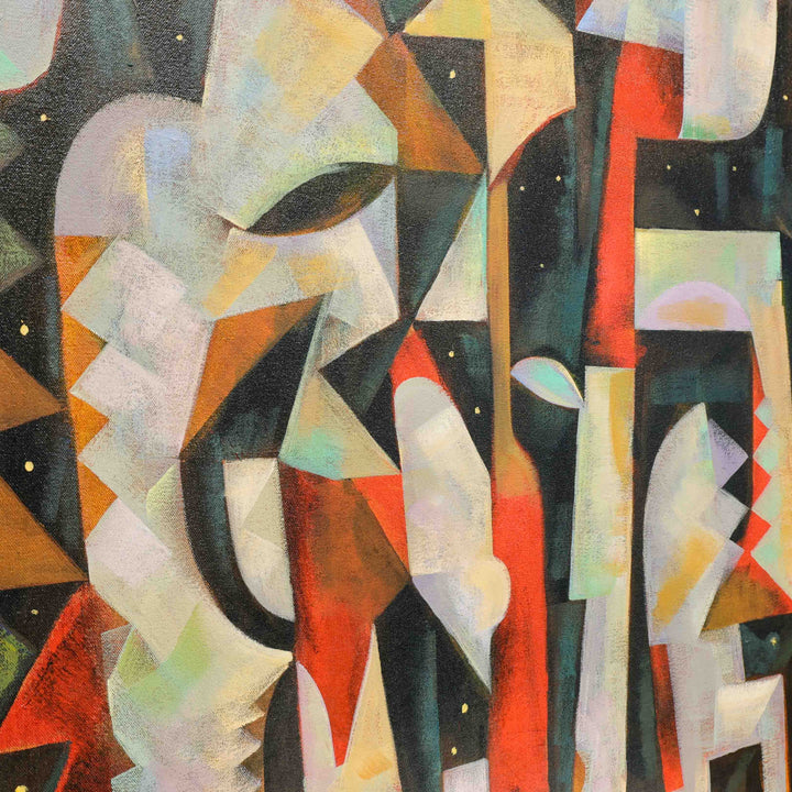 “Kneeling Figures” Painting