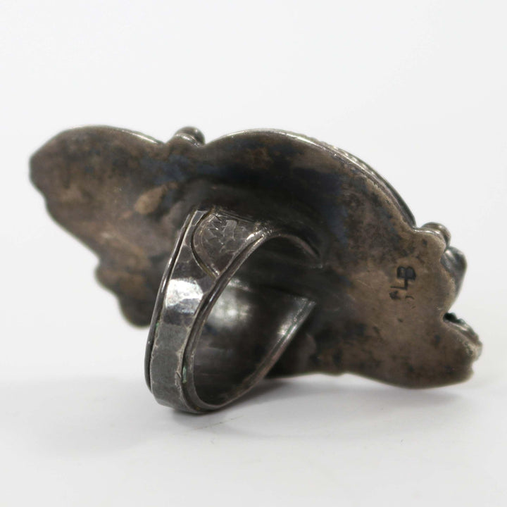 1970s Coral Leaf Ring by Loren Begay - Garland's