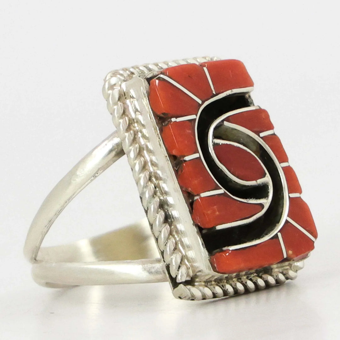 Coral Inlay Ring
