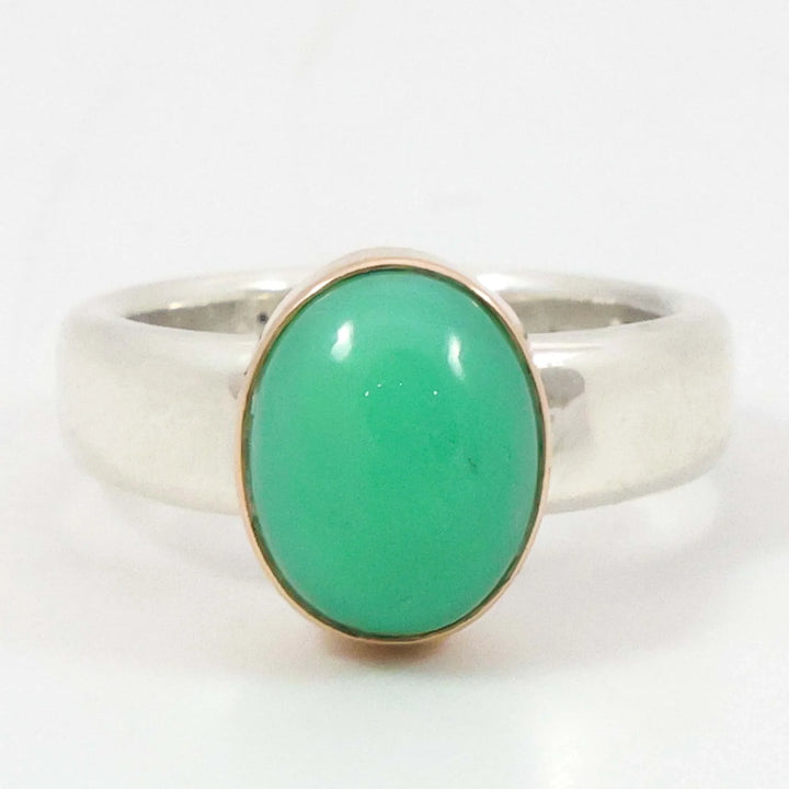 Chrysoprase and Gold Ring