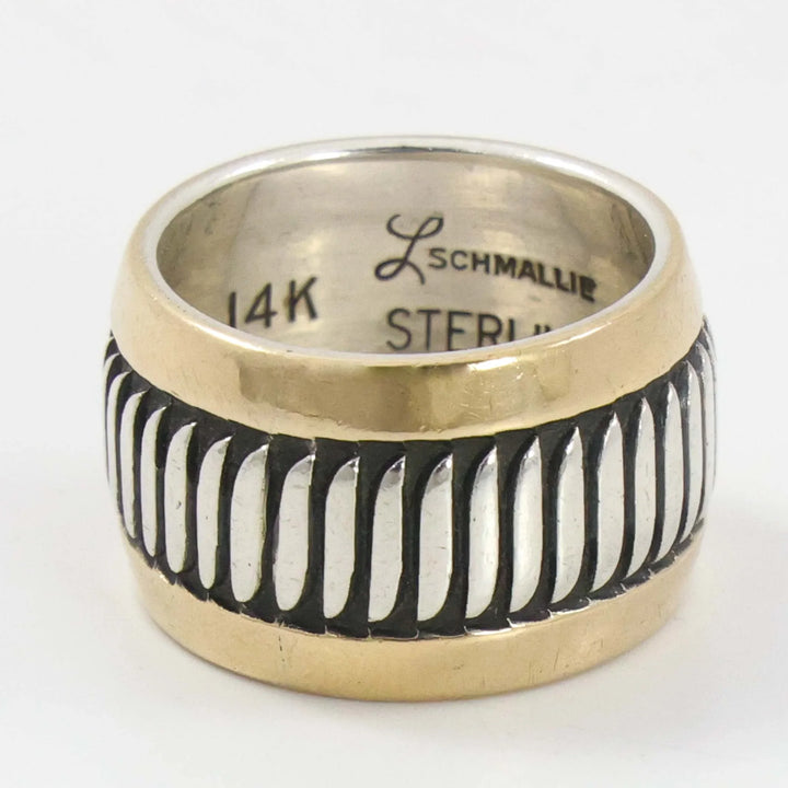 Gold on Silver Feather Ring