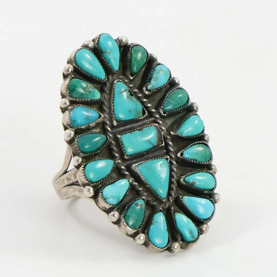 1940s Turquoise Cluster Ring