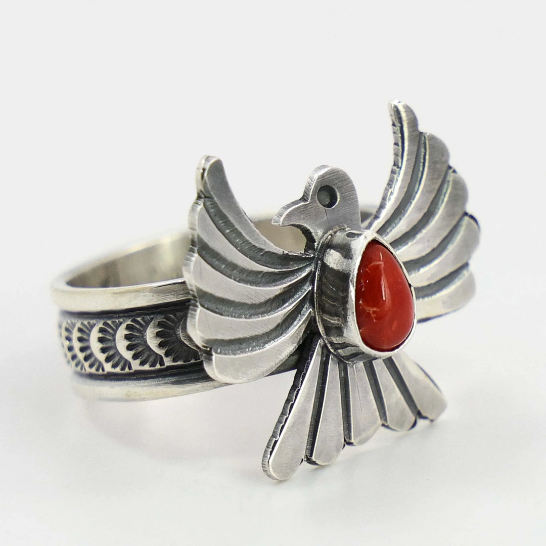 Coral Thunderbird Ring