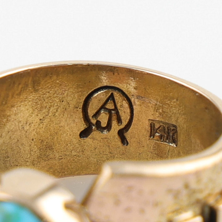 Gold and Turquoise Ring