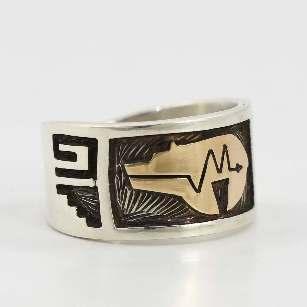 Silver and Gold Bear Ring