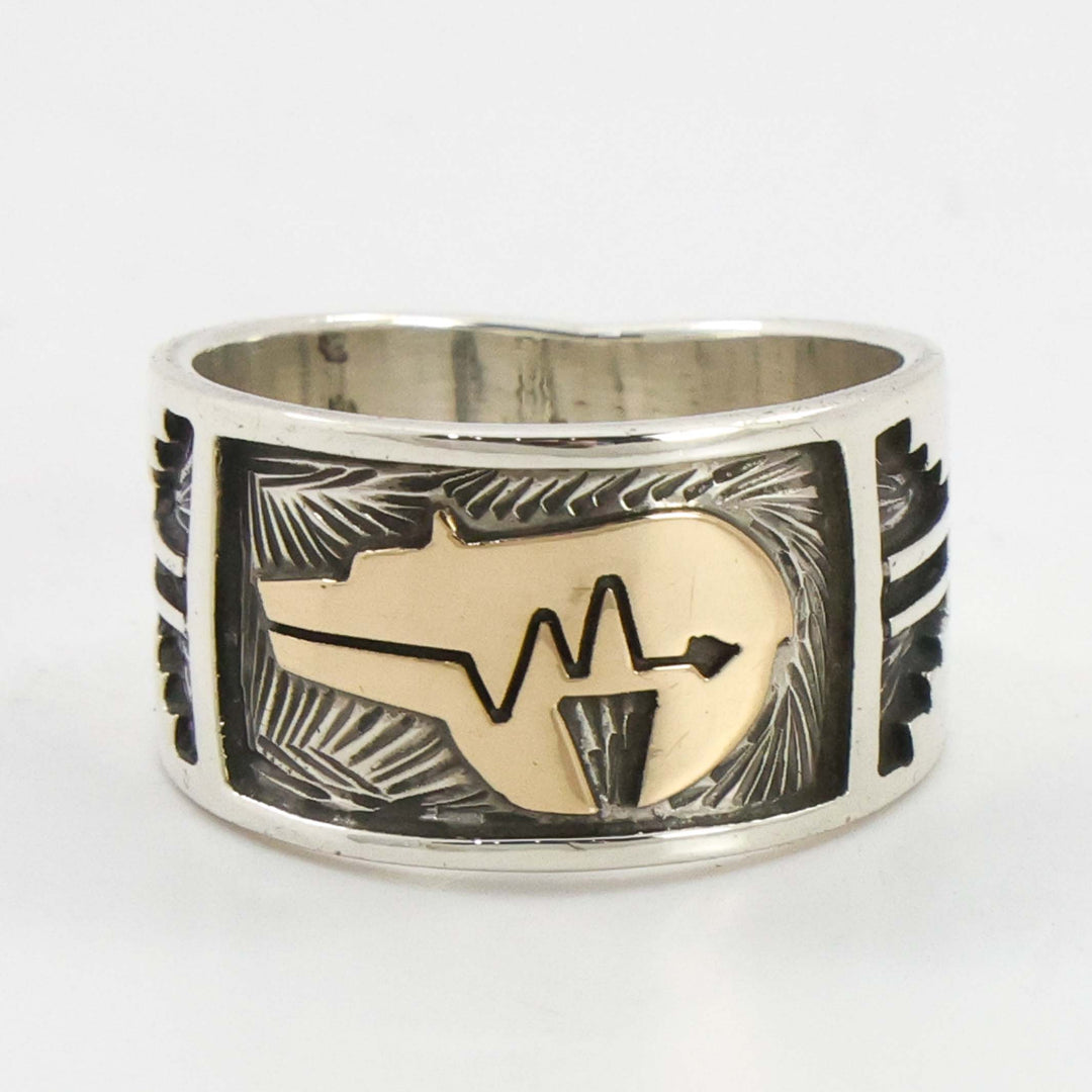 Gold on Silver Bear Ring