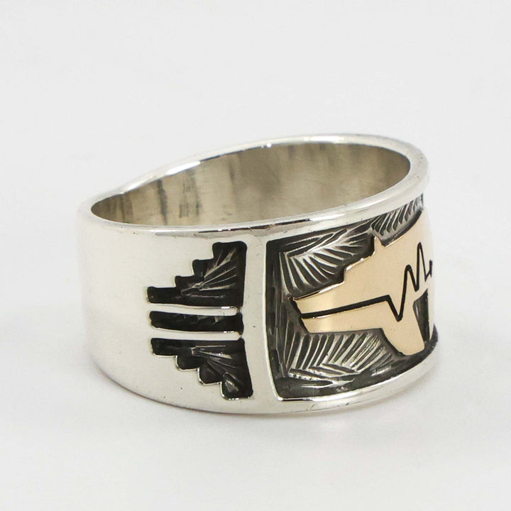 Gold on Silver Bear Ring