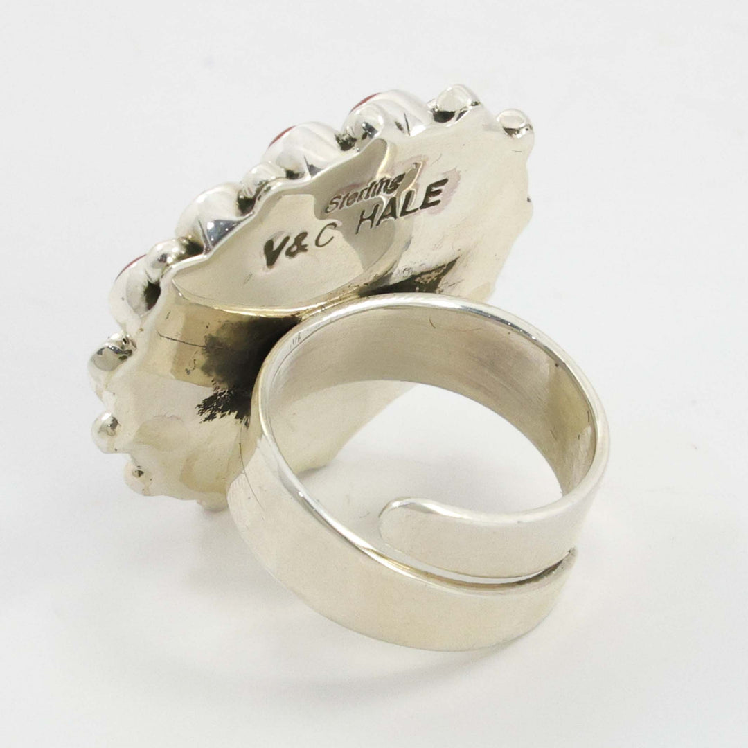 Turquoise and Coral Ring