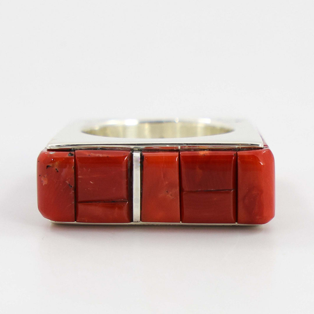 Coral Inlay Ring