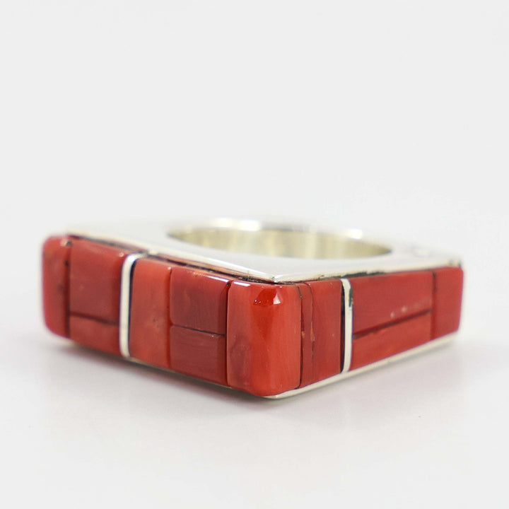 Coral Inlay Ring