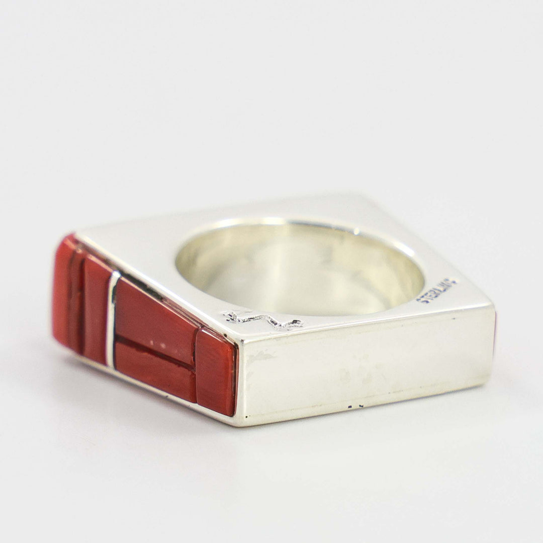 Coral Inlay Ring