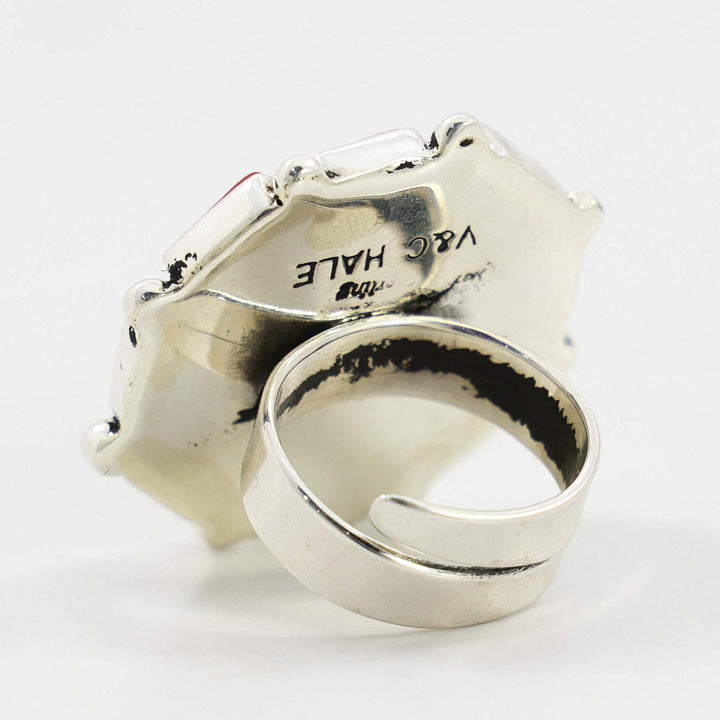 Coral Mercury Dime Ring