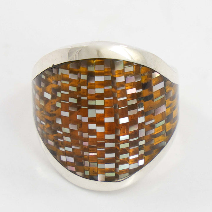 Amber Inlay Ring