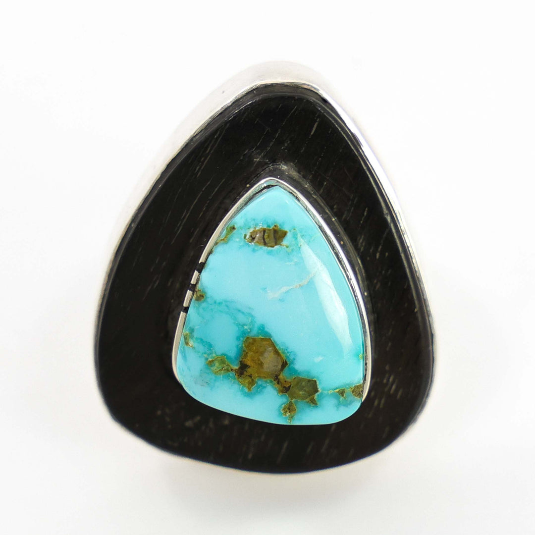 Turquoise and Ironwood Ring