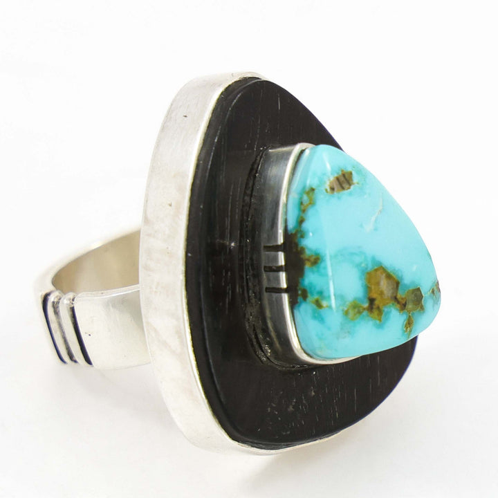 Turquoise and Ironwood Ring