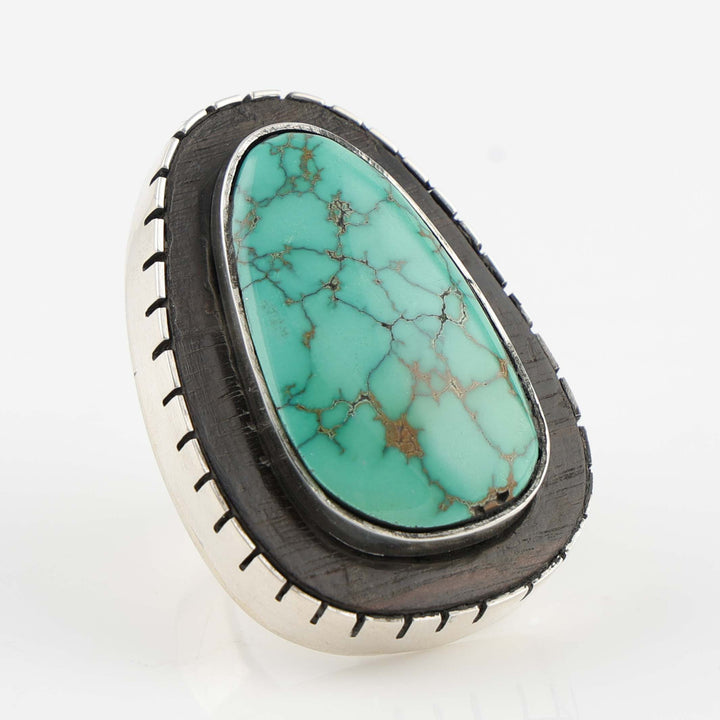 Turquoise and Ironwood Ring