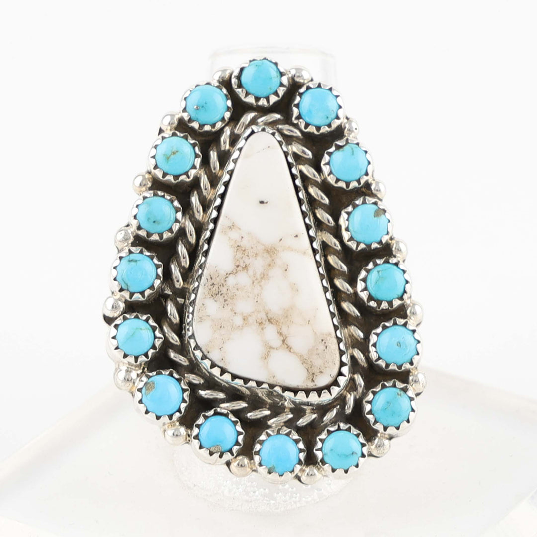 White Buffalo and Turquoise Ring