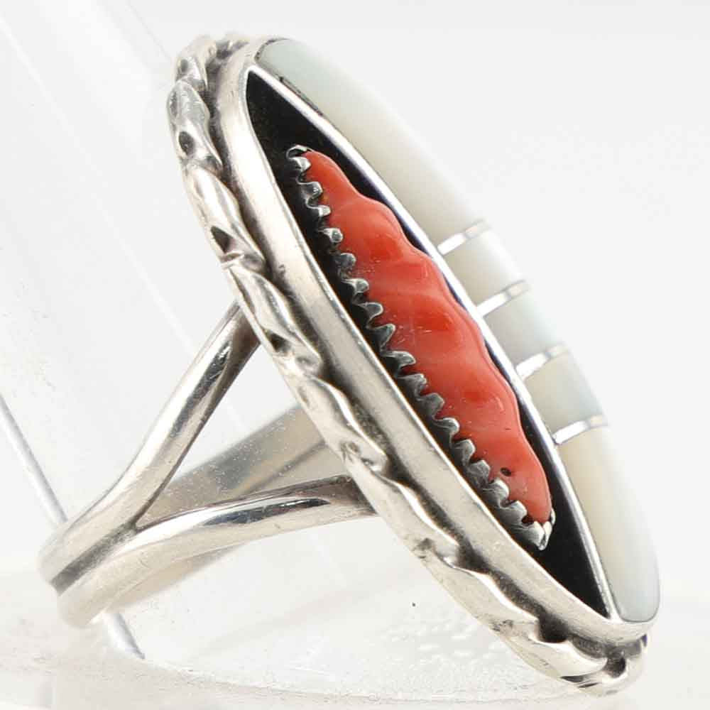 1970s Coral and Mother of Pearl Ring