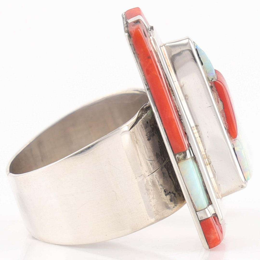 1980s Coral and Opal Ring
