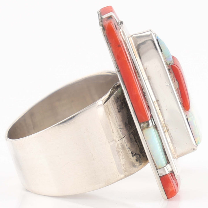 1980s Coral and Opal Ring