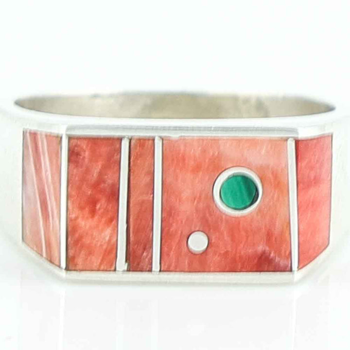 Spiny Oyster Shell and Malachite Ring