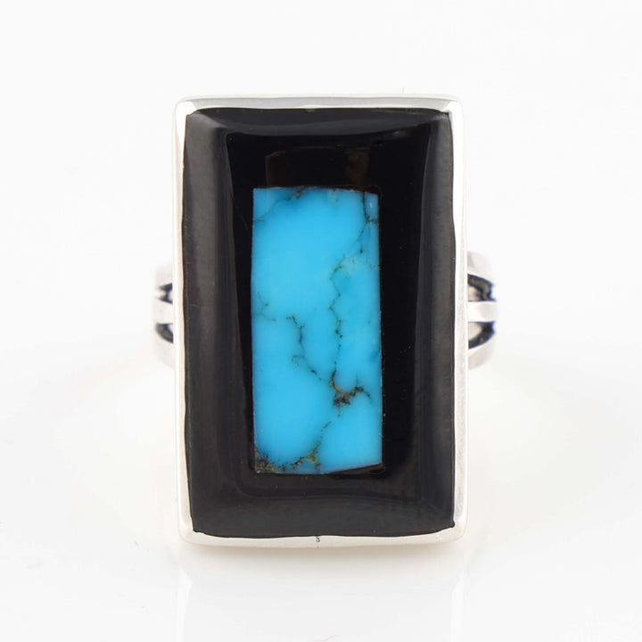Jet and Turquoise Ring