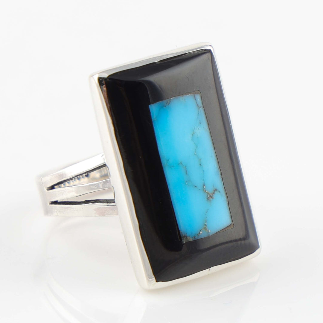 Jet and Turquoise Ring