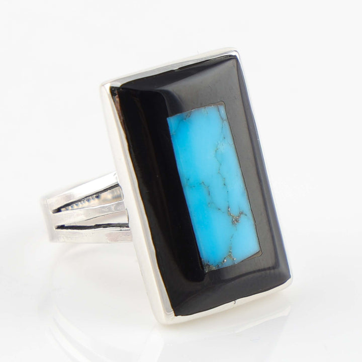 Jet and Turquoise Ring