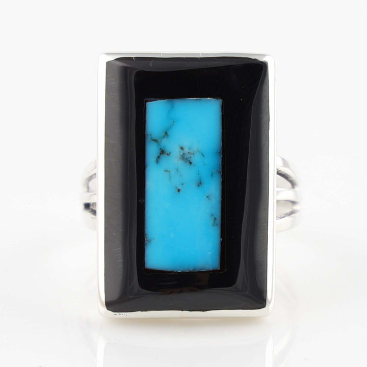 Jet and Turquoise Ring