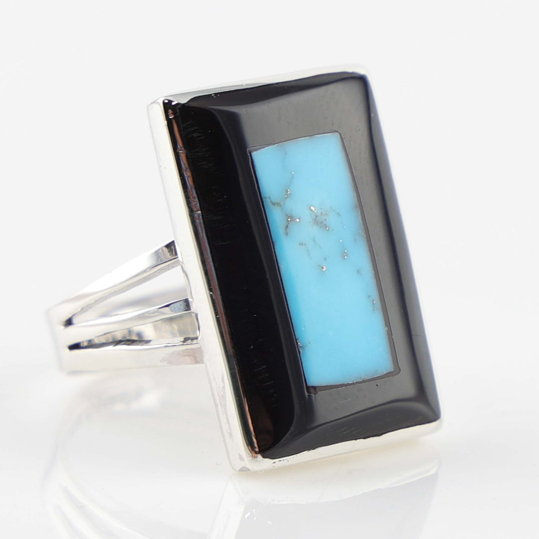 Jet and Turquoise Ring