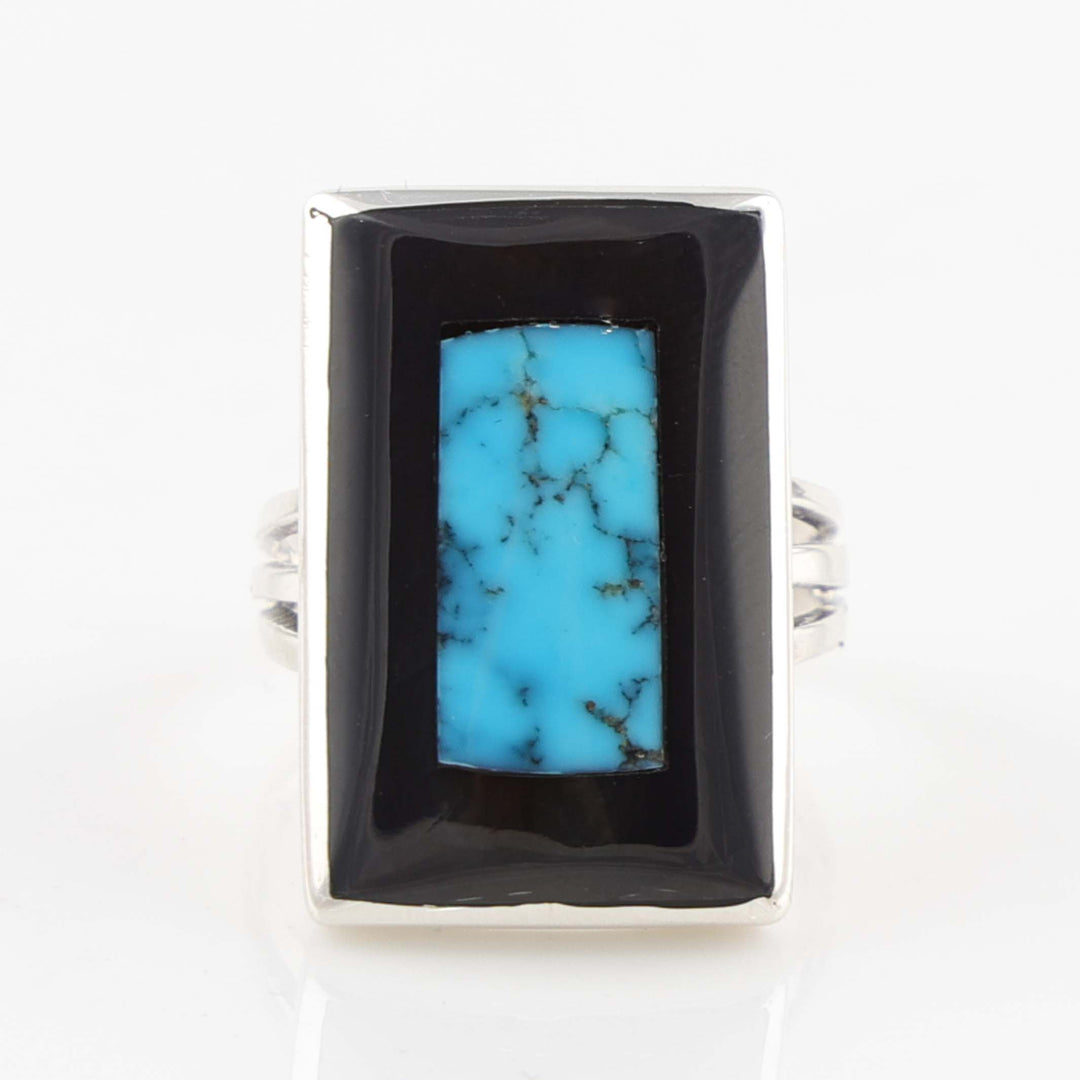 Jet and Turquoise Ring